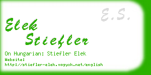 elek stiefler business card